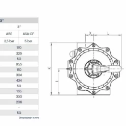 Praher Ocean V6 AO 1,5" 6-wegklep 6 Praher Ocean V6 AO 1,5" 6-wegklep -NL Zwembad Verkoopwinkel 8462 1