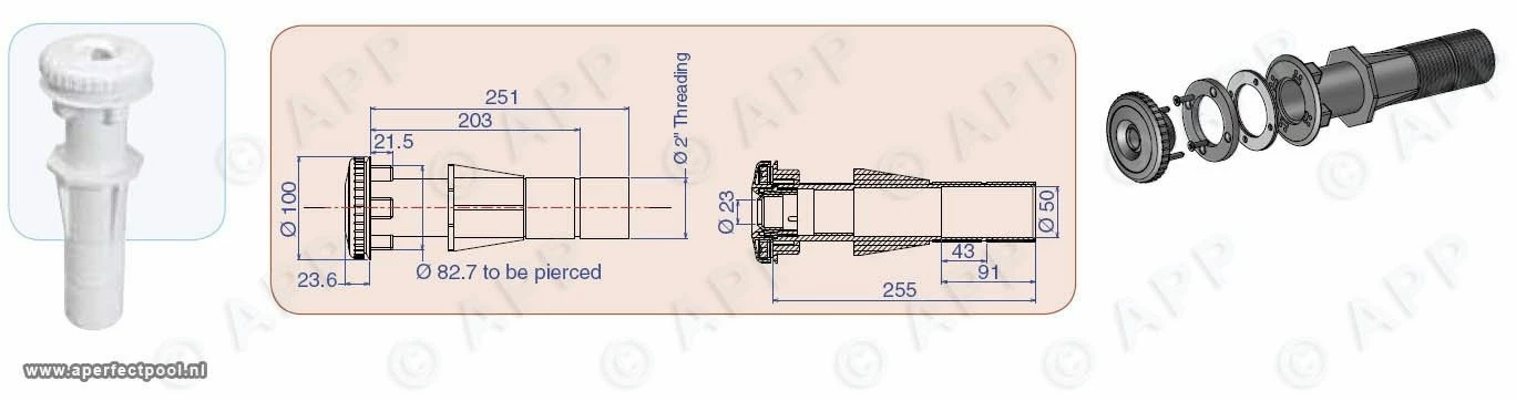 Wanddoorvoer 250 Mm Plus Nozzle. Zwart 3 Wanddoorvoer 250 Mm Plus Nozzle. Zwart