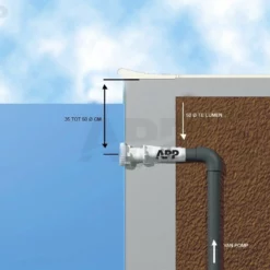 Wanddoorvoer 250 Mm Met Nozzle Wit -NL Zwembad Verkoopwinkel inspuiter met tekst 1