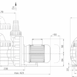 Speck BADU Picco II - 0,20 KW / 230 Volt -NL Zwembad Verkoopwinkel maatschets badu picco ii scaled 1