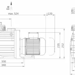 Badu Top II 14 - 0,65 KW / 230 Volt -NL Zwembad Verkoopwinkel maatschets badu top ii scaled 1