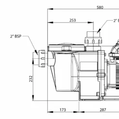 Pentair Whisperflo VS2M 1,10 KW / 230 Volt -NL Zwembad Verkoopwinkel maten whisperflo vs2m