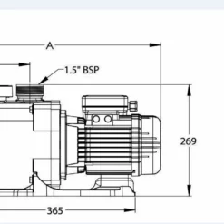Superflo 1,5 KW / 400 Volt / P-SFL-203 -NL Zwembad Verkoopwinkel superflo dimensions 3